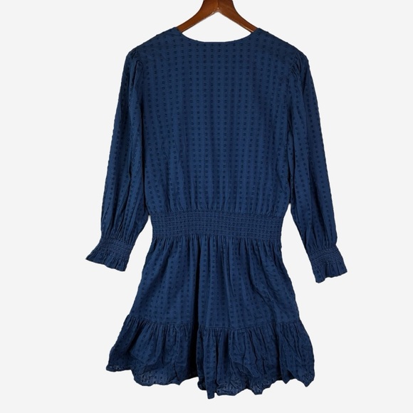 Vineyard Vines Textured Smocked Mini Dress Size M Medium Blue Cotton Resortwear - Picture 4 of 8